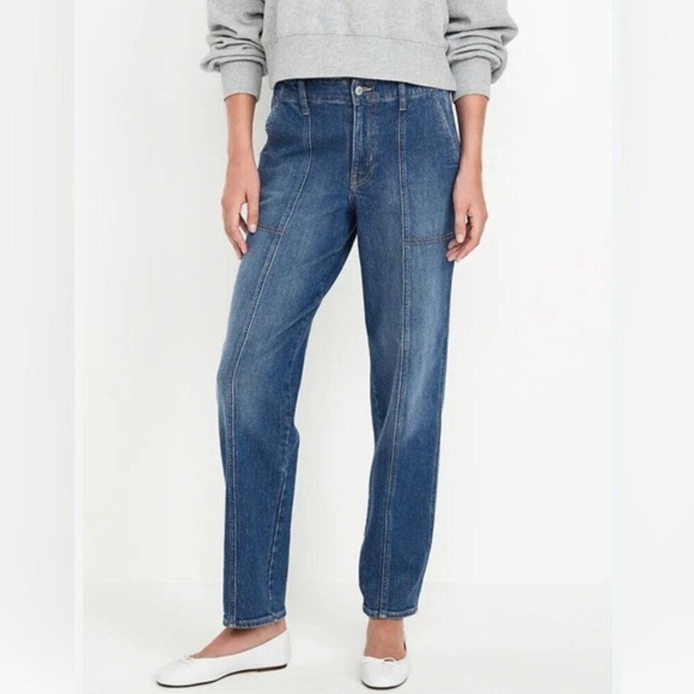 Old Navy High-Rise OG Loose Jeans High-Waisted OG Loose Utility Jeans Size 4